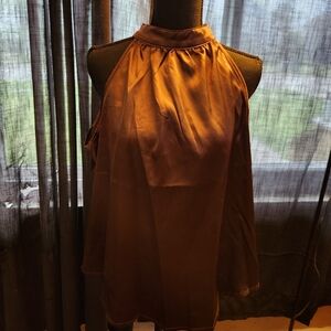 SHEIN Orange Sleeveless Halter Blouse